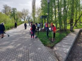 В Петровске проходит субботник в городском парке культуры и отдыха